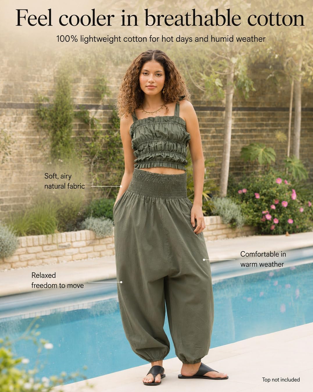 likemary Jumpsuit Damen Sommer – flexibler bequemer Einteiler aus Baumwolle – knielang - wird durch