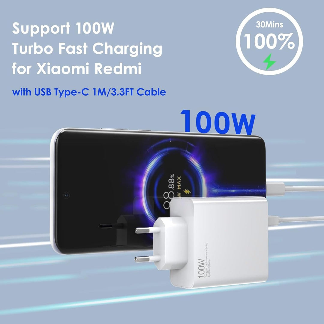 100W USB C Ladegerät Netzteil für Xiaomi 17 Poco X8Pro X8ProMax M8Pro F8 Ultra F8Pro Smartphone, USB