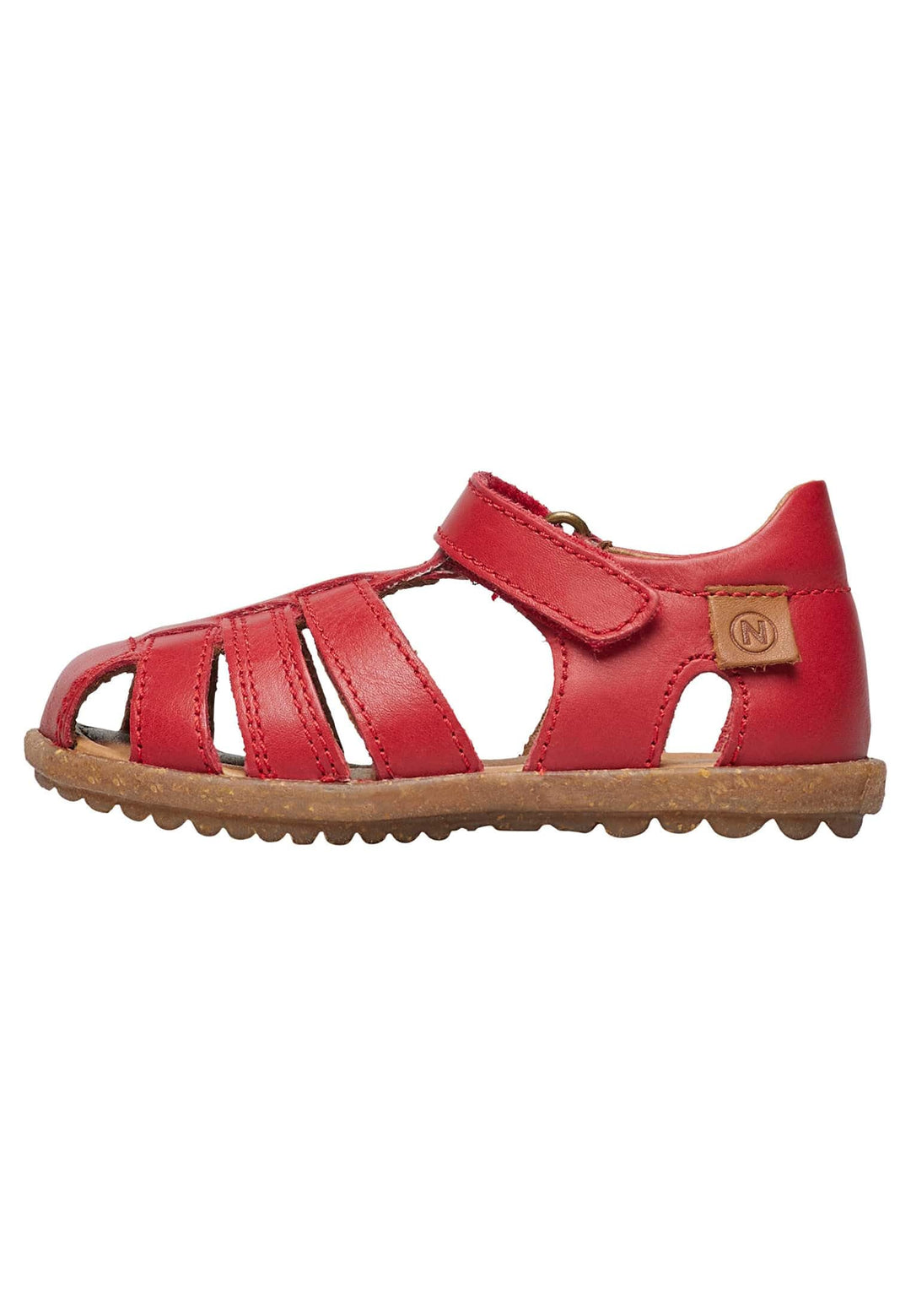 Naturino Halb geschlossene Sandalen aus Leder, Dunkelrot
