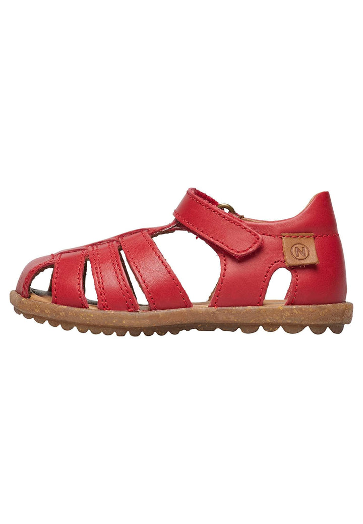Naturino Halb geschlossene Sandalen aus Leder, Dunkelrot