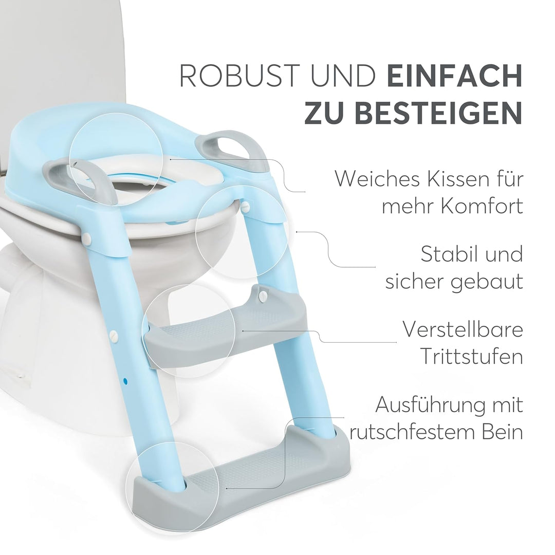 KikkaBoo Toilettensitz für Kinder mit Treppe LEA, Toilettentrainer, Zusammenklappbar & einstellbar,
