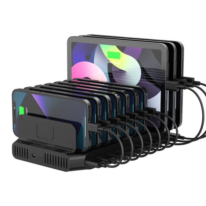 Unitek 60W USB Ladestation 10 Ports, Tablet Multi Ladestation mit QC3.0 und Einstellbaren Teiler für