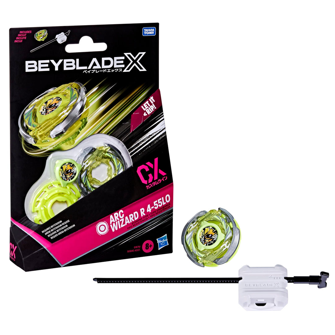 Bey Blade X Arc Wizard R 4-55LO CX Starter Pack Set, Ausdauer Typ Top und Launcher; Authentische Tak
