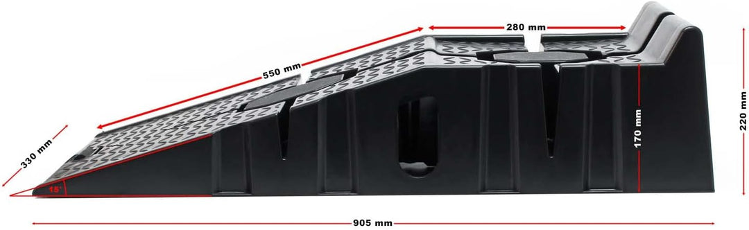XPOtool Auffahrrampe 2er Set Schwerlast Rampe bis 2,5 Tonnen KFZ-Auffahrt Plattform Hebebühne