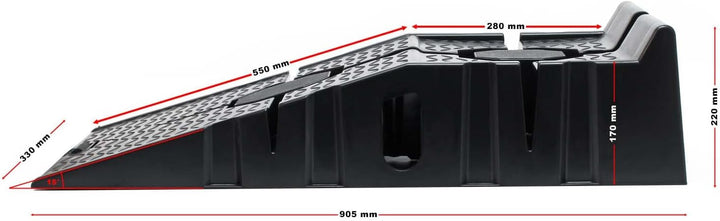 XPOtool Auffahrrampe 2er Set Schwerlast Rampe bis 2,5 Tonnen KFZ-Auffahrt Plattform Hebebühne