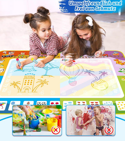 lenbest Spielzeug Kinderspielzeug ab 1 2 3 Jahre - 150×100cm Wasser Doodle Matte - Aqua Magic Doodle