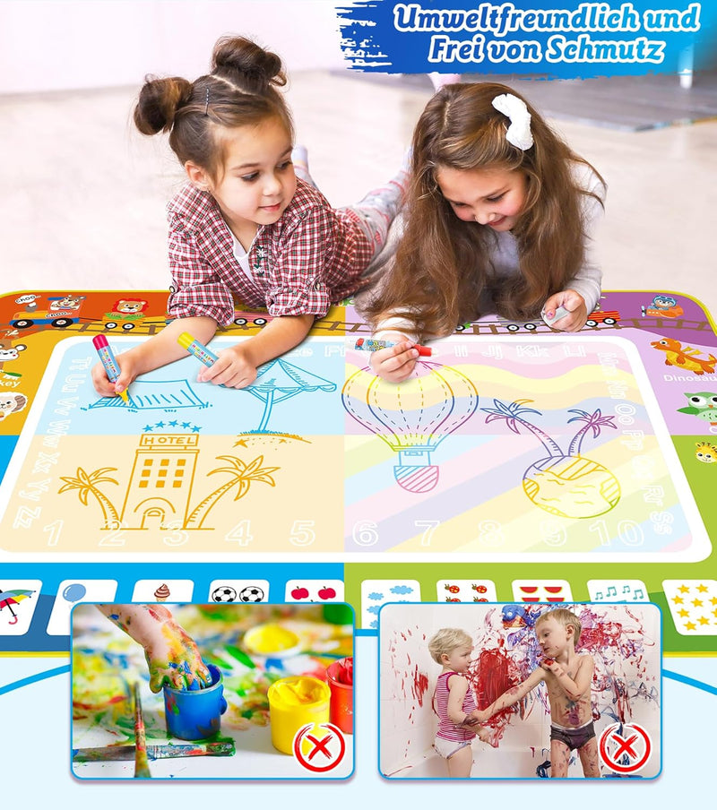 lenbest Spielzeug Kinderspielzeug ab 1 2 3 Jahre - 150×100cm Wasser Doodle Matte - Aqua Magic Doodle