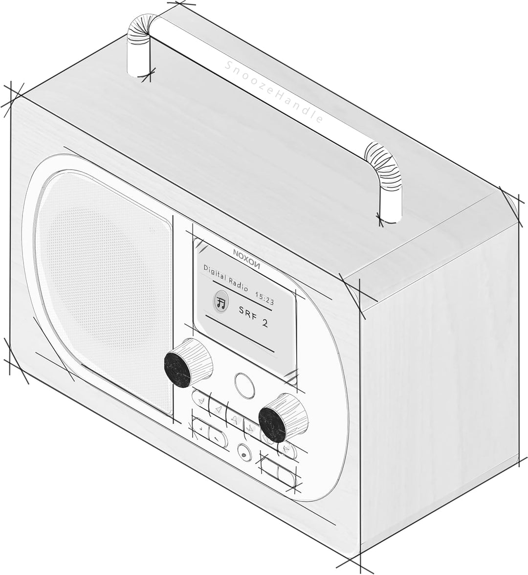 Noxon Eiger - Eiche - DAB+ und UKW-Radio, Bluetooth, Kopfhöreranschluss, Akkubetrieb möglich, Eiche