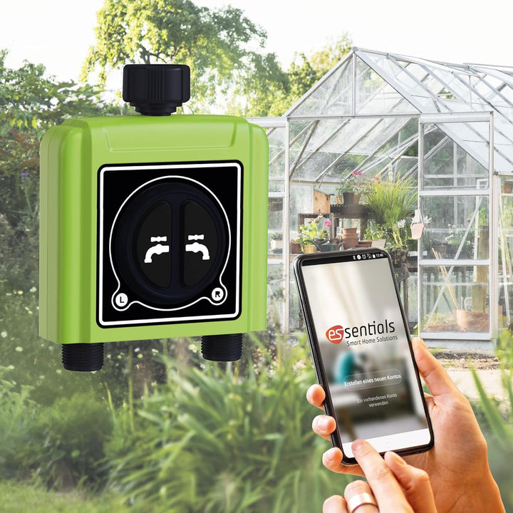 essentials Smart Home Solutions – Smart Garden Bewässerungssystem mit zwei Anschlüssen, Zeitprofiler
