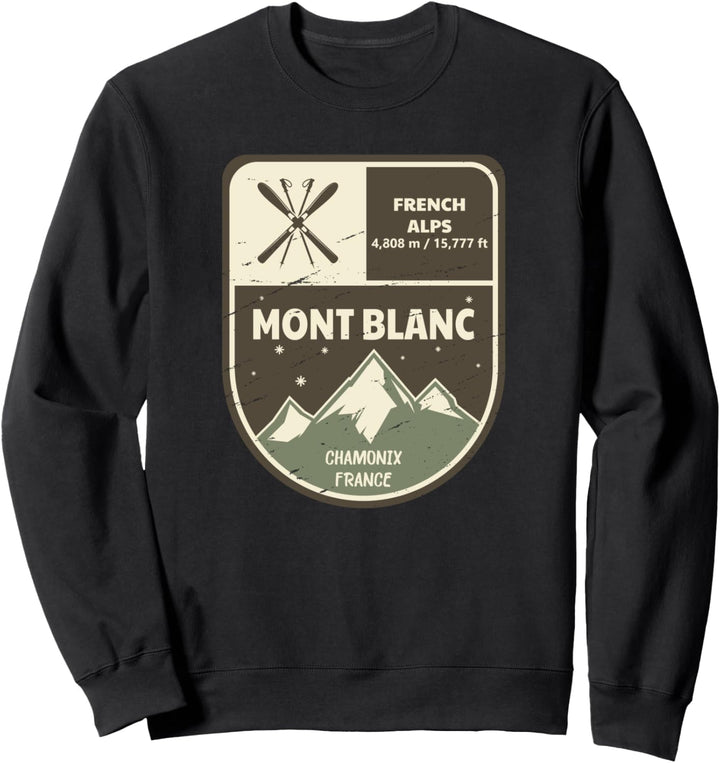 Mont Blanc Französische Alpen Chamonix Frankreich Vintage Sweatshirt