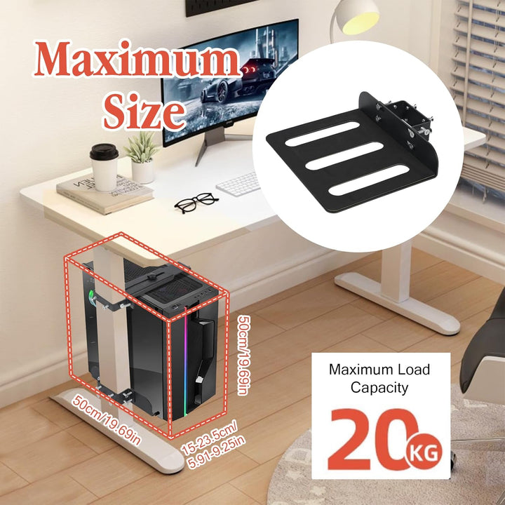 PC Halterung Unter Schreibtisch, PC Wandhalterung für Meisten Computergehäuse, Heavy Duty Computerge