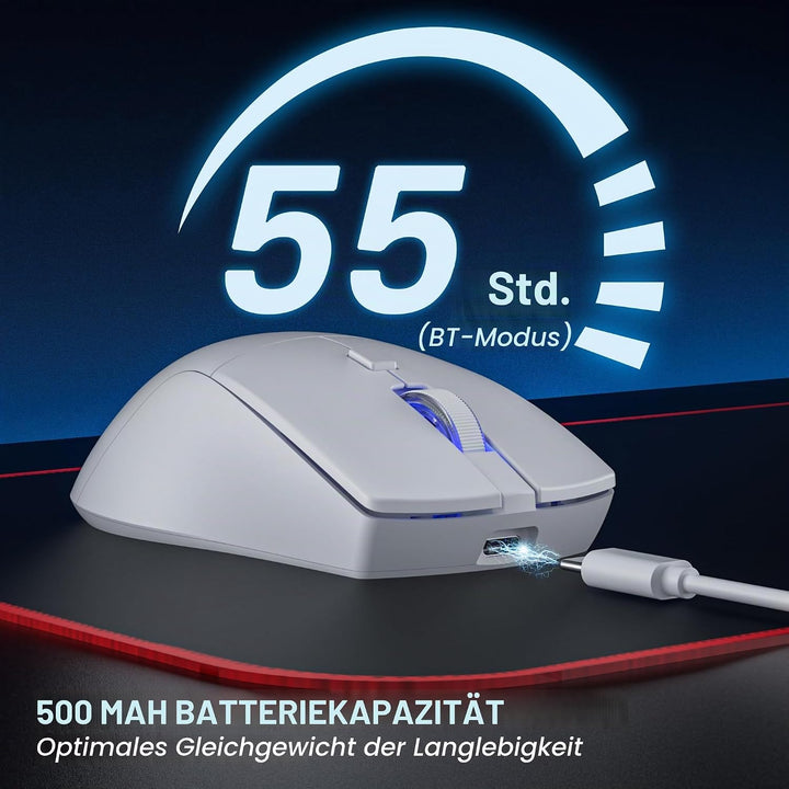 Redragon M618 LIT Kabellose Gaming Maus 10000 DPI 70g Ultraleicht | 6 Programmierbare Tasten Optisch