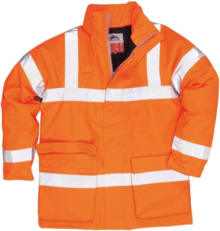 Portwest S778 Bizflame Regen Signalfarbe Antistatische FR Jacke - M, Gelb