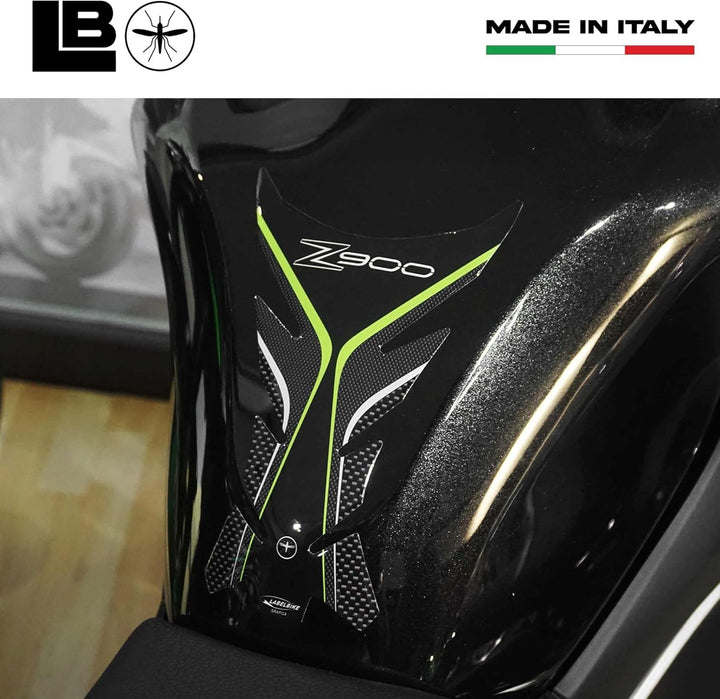 labelbike - 3D Gel Harz Aufkleber KIT Beschützer kompatibel mit Kawasaki Z900 Carbon Color mit graue