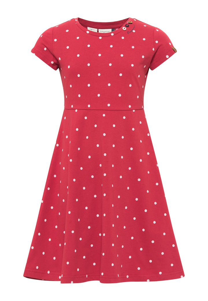 Ragwear Mädchen Kleid GWENDOLINE und GWENDOLINE DOTS Sommerkleid gepunktet und Einfarbig in sommerli