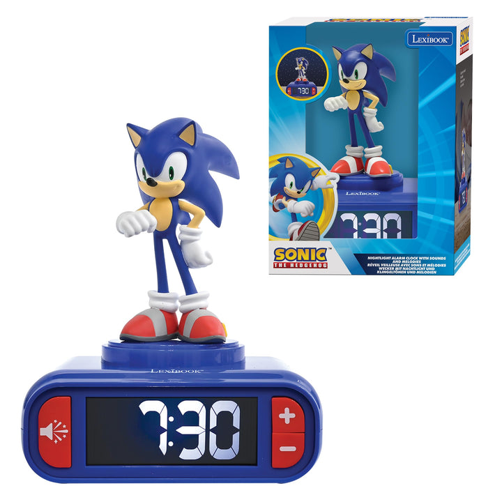 Lexibook, Sonic The Hedgehog, Sonic Nachtlicht-Wecker, Klänge und Melodien, Hintergrundbeleuchtetes