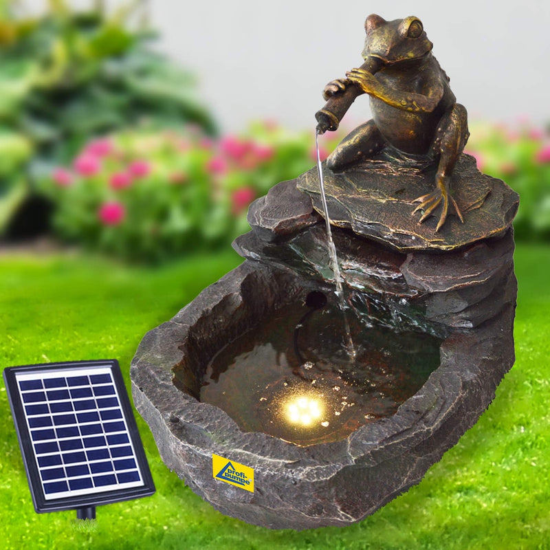 Solar Gartenbrunnen Brunnen Solarbrunnen Zierbrunnen Wasserfall Gartenleuchte Teichpumpe für Terrass