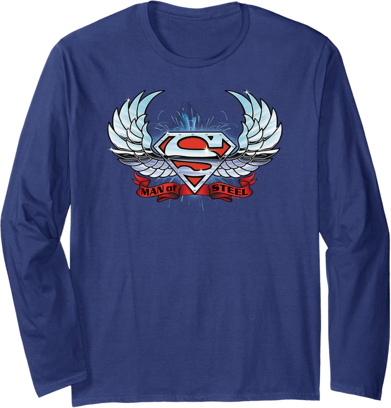 Superman Chrome Wings Shield Langarmshirt