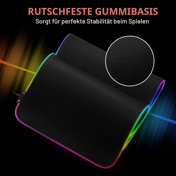 THE G-LAB Pad Rubidum – Gaming-Mauspad RGB – Gaming-Mauspad XXL – LED-Hintergrundbeleuchtung – Feuch
