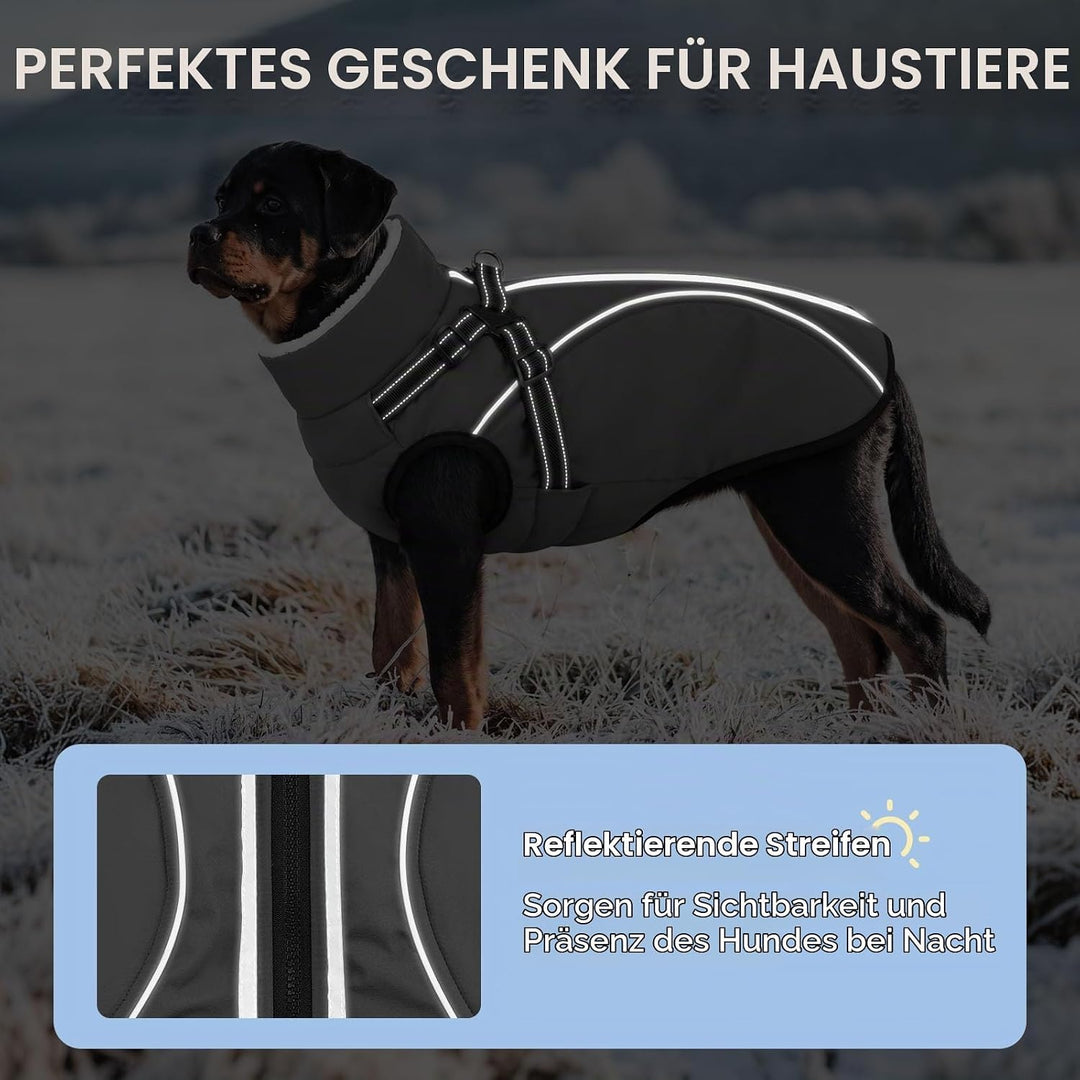 Hundemantel Hundejacke Warm Wintermantel mit Reissverschluss Winddichte &amp; Winddichte mit Reflektorst