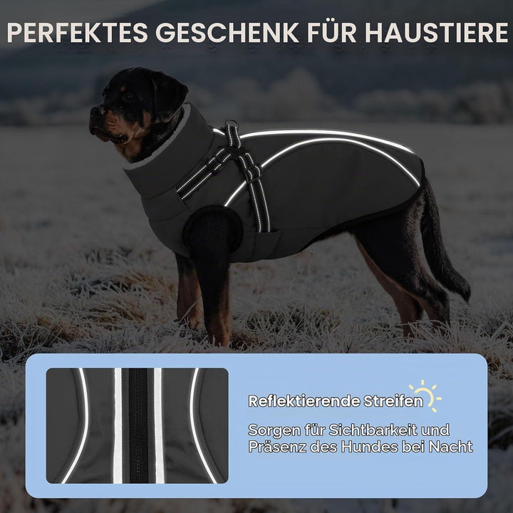Hundemantel Hundejacke Warm Wintermantel mit Reissverschluss Winddichte &amp; Winddichte mit Reflektorst