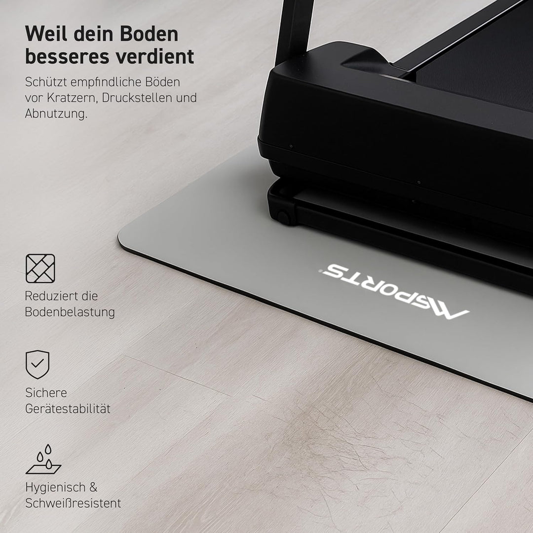 MSPORTS Bodenschutzmatte Premium für Fitnessgeräte - wiederstandsfähige Unterlage für Crosstrainer,