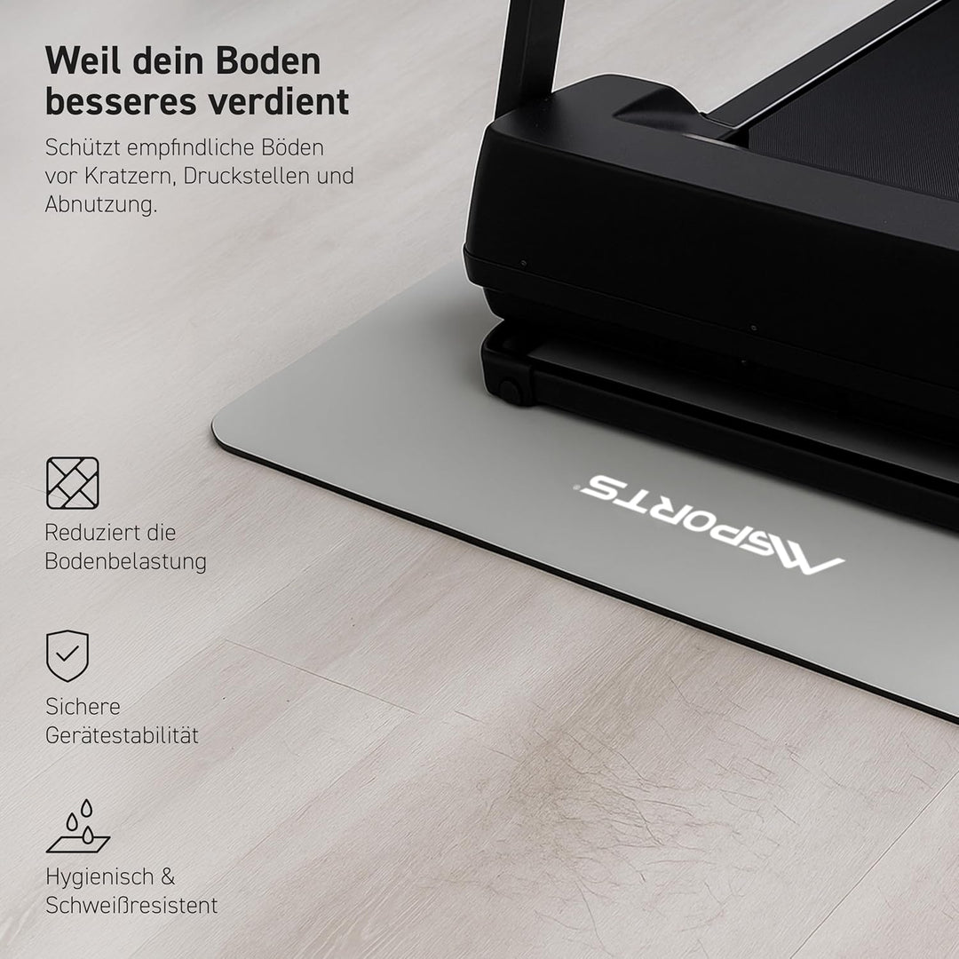 MSPORTS Bodenschutzmatte Premium für Fitnessgeräte - wiederstandsfähige Unterlage für Crosstrainer,