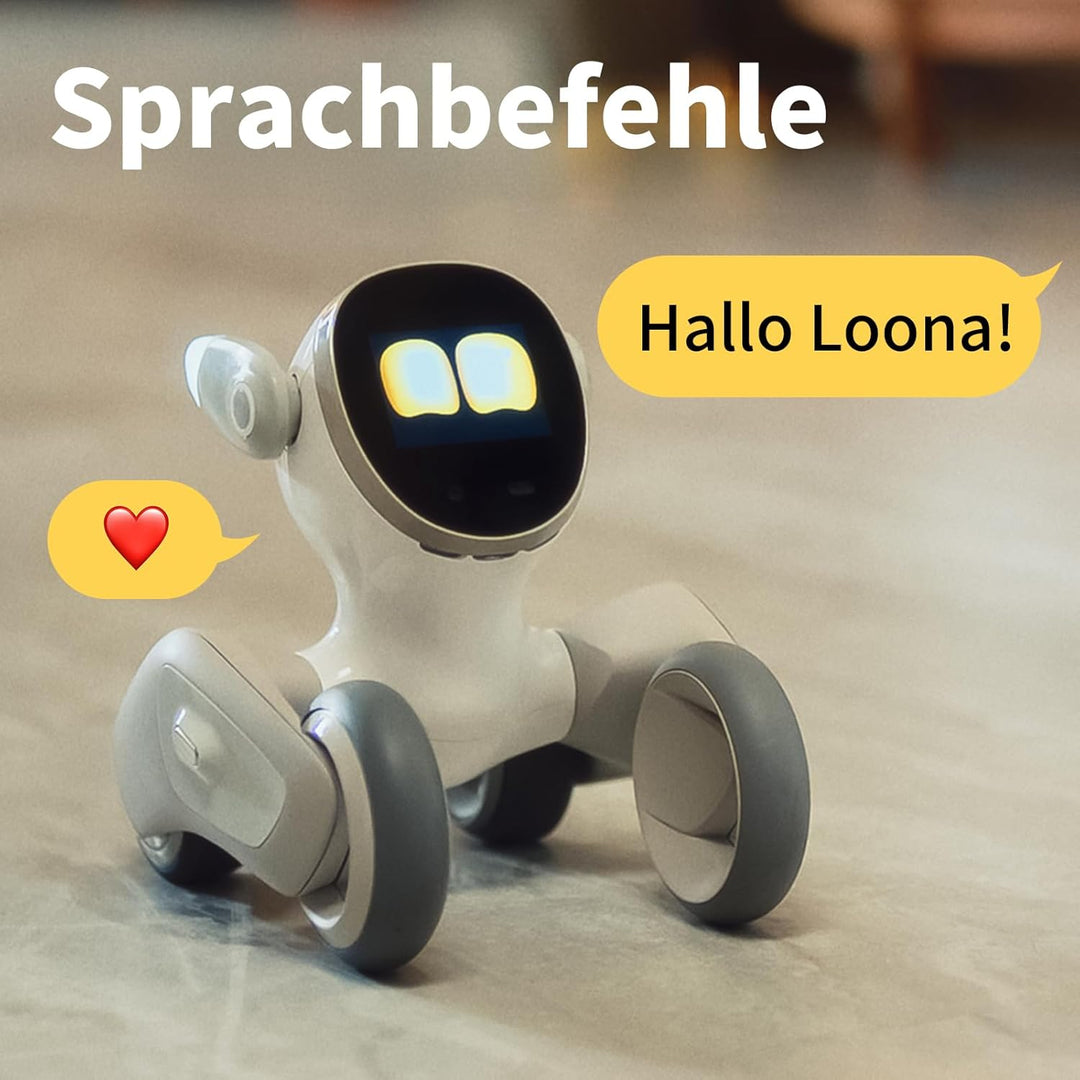 Loona KEYI Premium Haustier-Roboter mit Ladestation (Smarte AI ChatGPT-4o, Stimmen- & Gestensteuerun