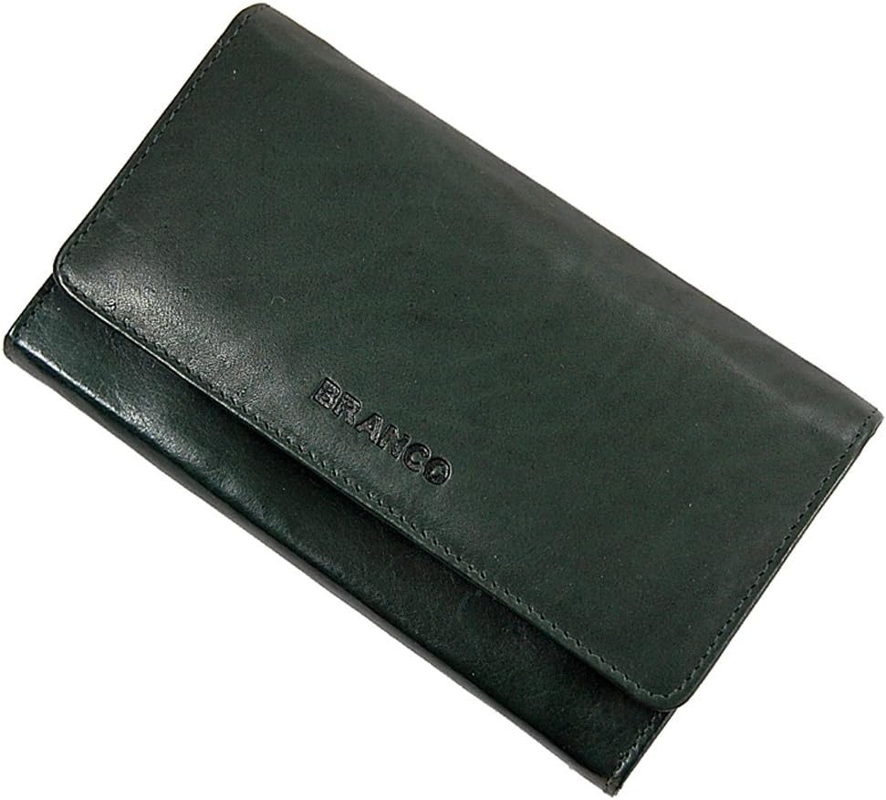 GoBago Branco Damen Leder Geldbörse 17 cm lang, Portemonnaie aus Rindleder 6 Farben, Geldbeutel mit