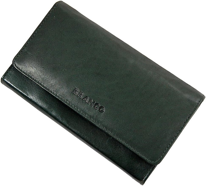 GoBago Branco Damen Leder Geldbörse 17 cm lang, Portemonnaie aus Rindleder 6 Farben, Geldbeutel mit