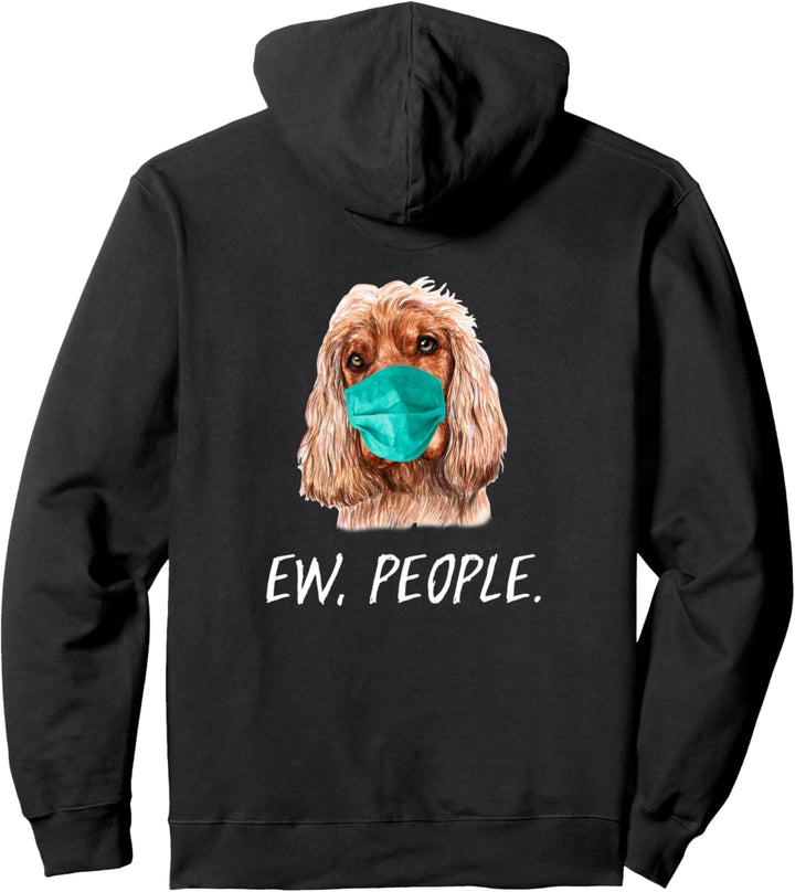 COCKER SPANIEL mit Gesichtsmaske Mundschutz Hund EW PEOPLE Pullover Hoodie