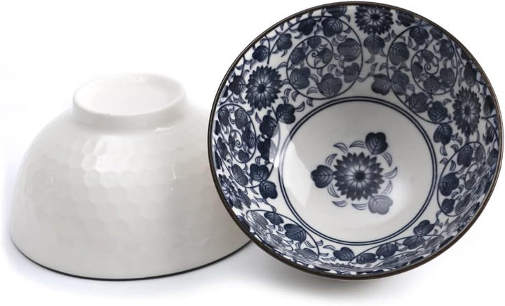 lachineuse - Set aus 4 traditionellen japanischen Schalen - Bicolore Motive - Reisschalen 11 cm - As