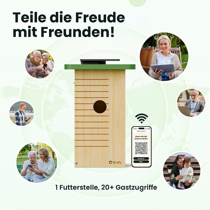 Birdfy Vogelhaus mit Kamera Solar, 1080P FHD Live-View, Echtzeitbeobachtung des Nestbaus und der Bru