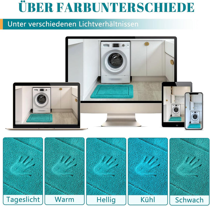 SOANNY Badematte 60x150 cm, Einzelstück, Hochflor Mikrofaser, rutschfest & Waschbar, Saugfähig Gross