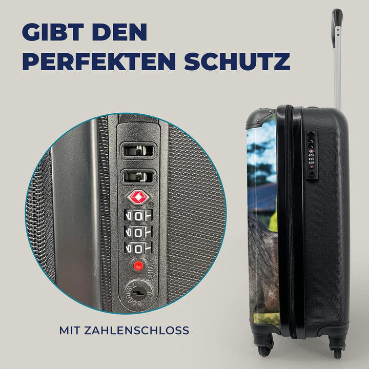 MuchoWow© Koffer Handgepäck Trolley Rollkoffer Kleine Reisekoffer mit 4 Rollen - Sonne - Friesisch -