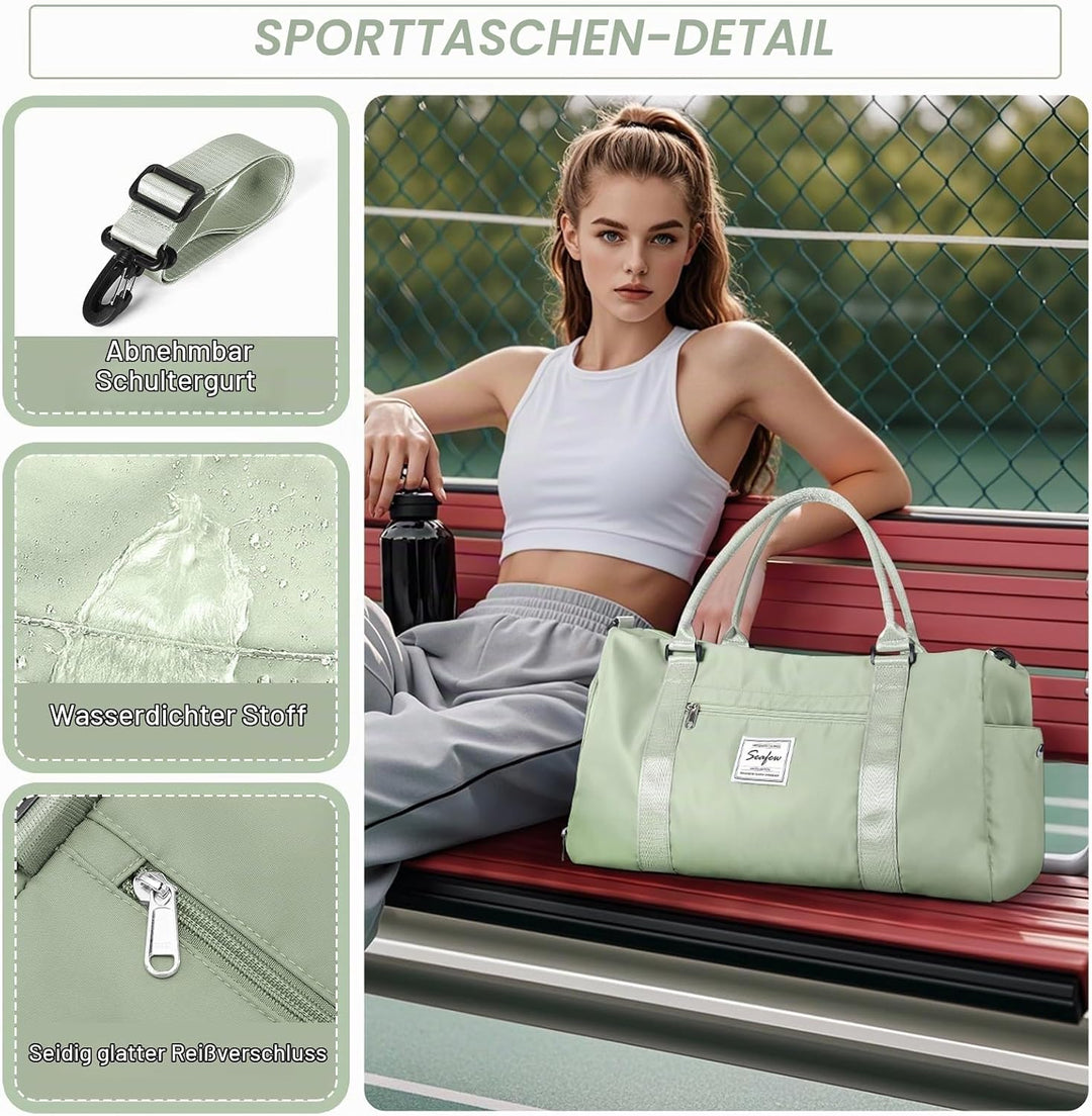HYC00 Sport Duffel Bag Damen Sporttasche für Damen Herren mit Nassfach &amp; Schuhfach, Reisetasche Hand