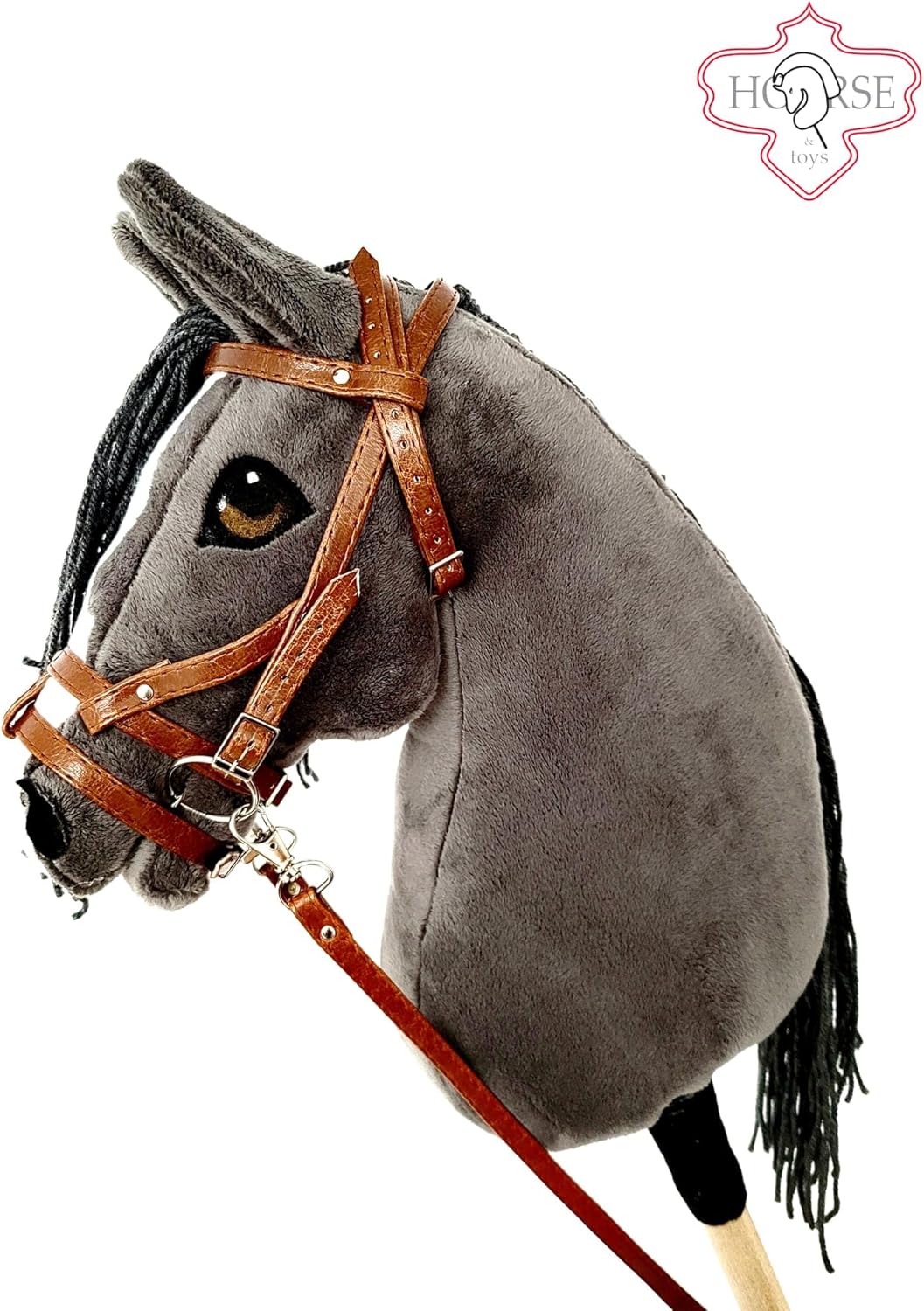 Hobby Horse Hobbypferd gross A3 (Pferd auf einem Stock) komplett mit Geschirr wie auf dem Foto (Blau