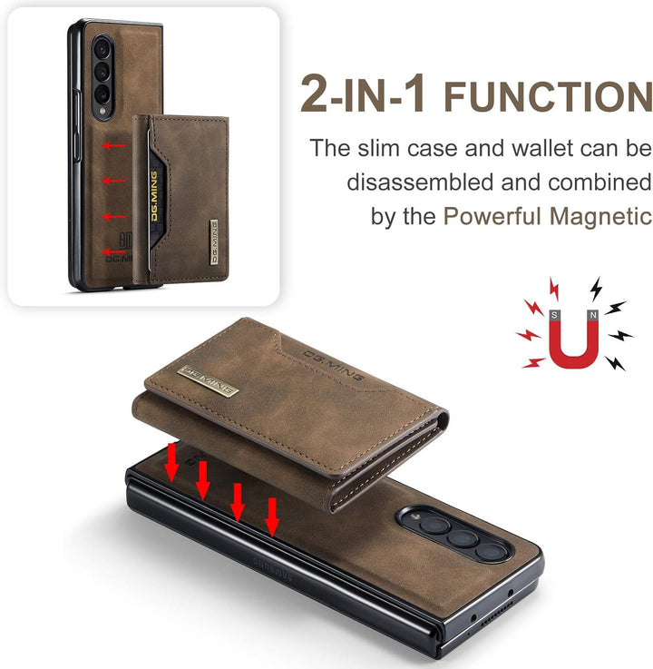 UDBKKDX 2 in 1 Handyhülle für Samsung Galaxy Z Fold 3, abnehmbare Brieftasche und magnetische Adsorp