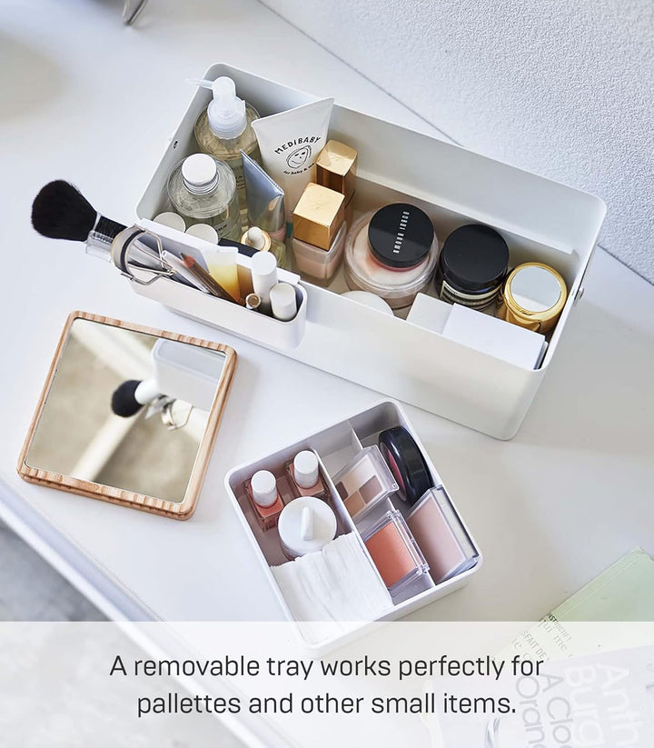 YAMAZAKI Tower 5453 Make-up Box, Weiss, Weiss