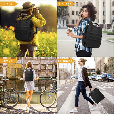 LOVEVOOK Rucksack Damen Laptop Rucksack für 17 Zoll Laptop, Schulrucksack wasserdichte für Arbeit Le