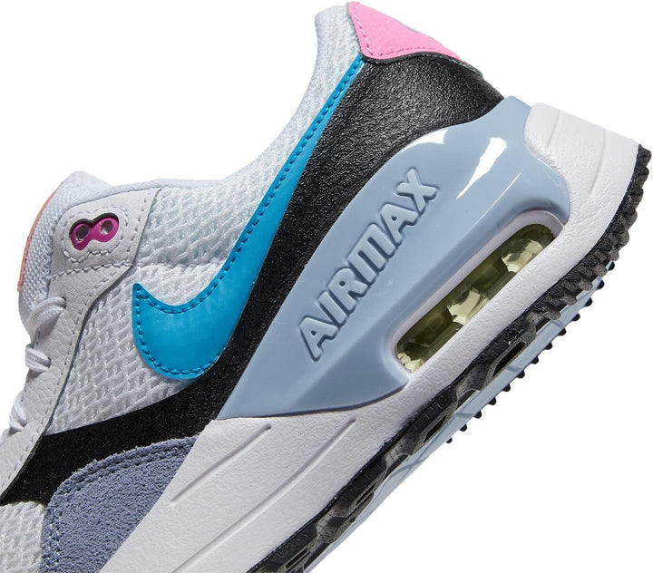 Nike Jungen Air Max SystmSneaker 35.5 EU Weiss Blau Blitzschwarz Blaues Flüstern, 35.5 EU Weiß