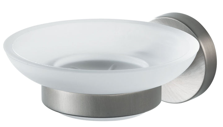 Haceka Kosmos Tec 1116303, Glas-Seifenhalter, Silber,transparent Weiss