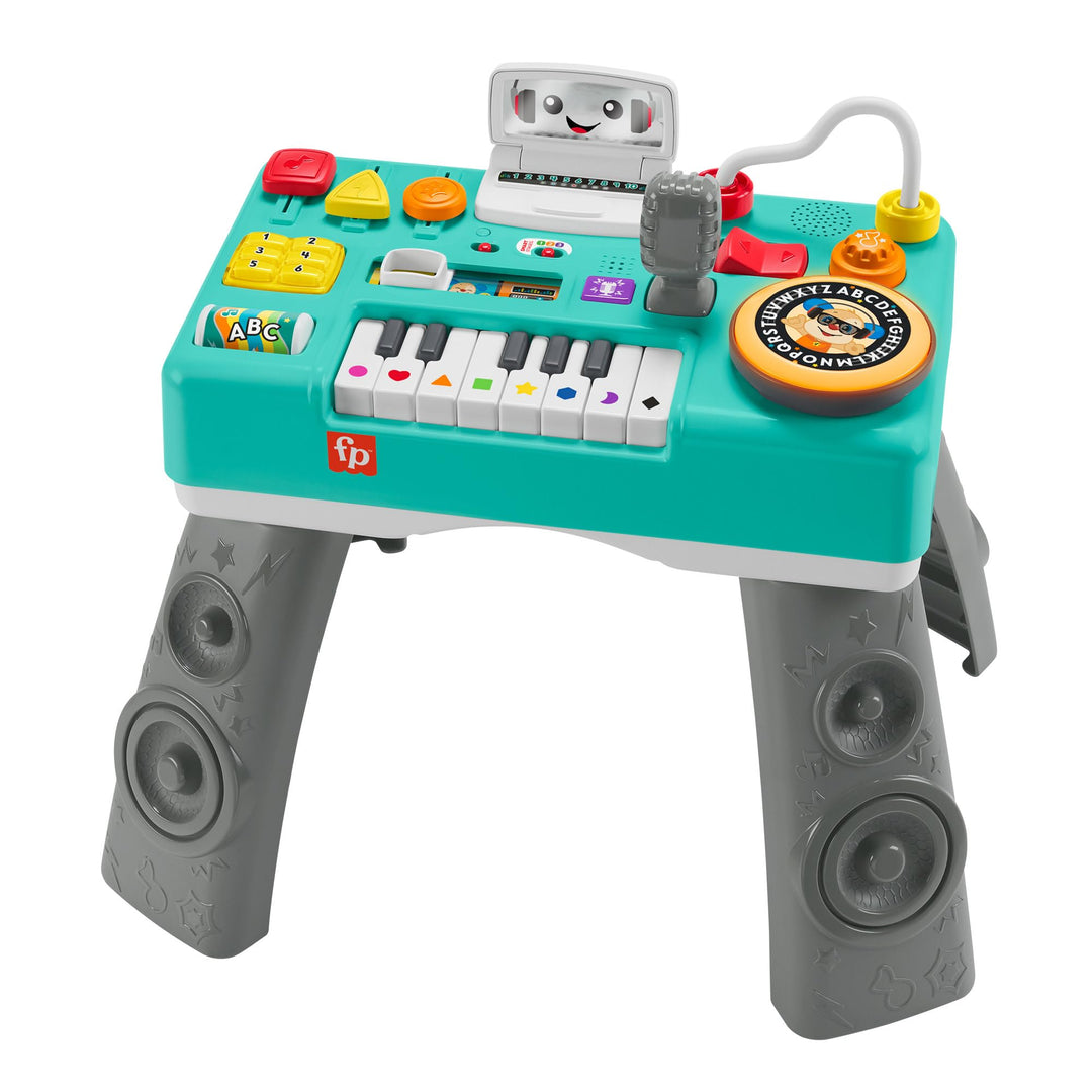 FISHER-PRICE Lernspass DJ Spieltisch - musikalisches Lernspielzeug mit 3 Klavierspielmodi, SPANISH+P