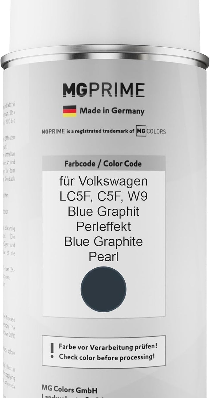 MG PRIME Autolack Sprühdosen Set für Volkswagen VW LC5F / C5F / W9 Blue Graphit Perleffekt/Blue Grap