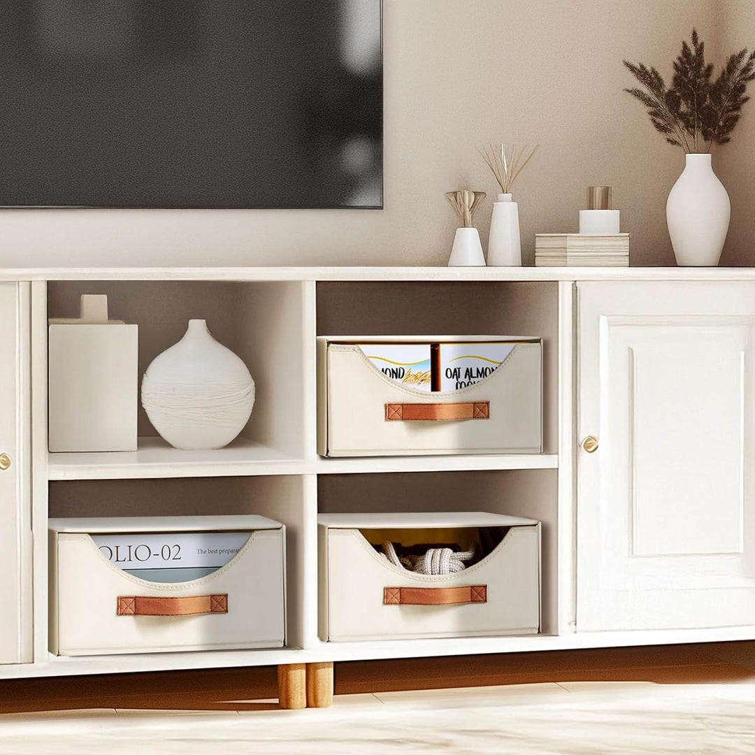 DIMJ Schubladen Ordnungssystem Schubladenboxen - 4 Stück Aufbewahrungsbox Faltboxen Organizer Schubl
