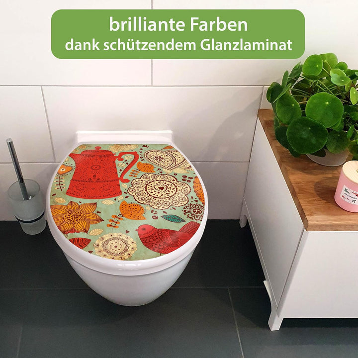 banjado Toilettendeckel mit Absenkautomatik 44,5x37cm - Soft Close Toilettensitz - WC Sitz mit Absen