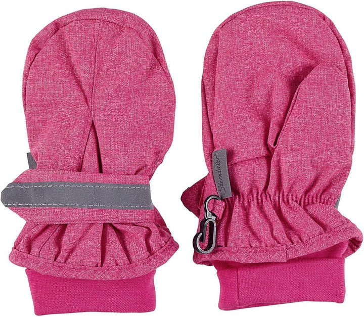 Sterntaler Unisex Kinder Fäustlinge Melange mit Daumen, Klettverschluss mit Reflektierendem Streifen