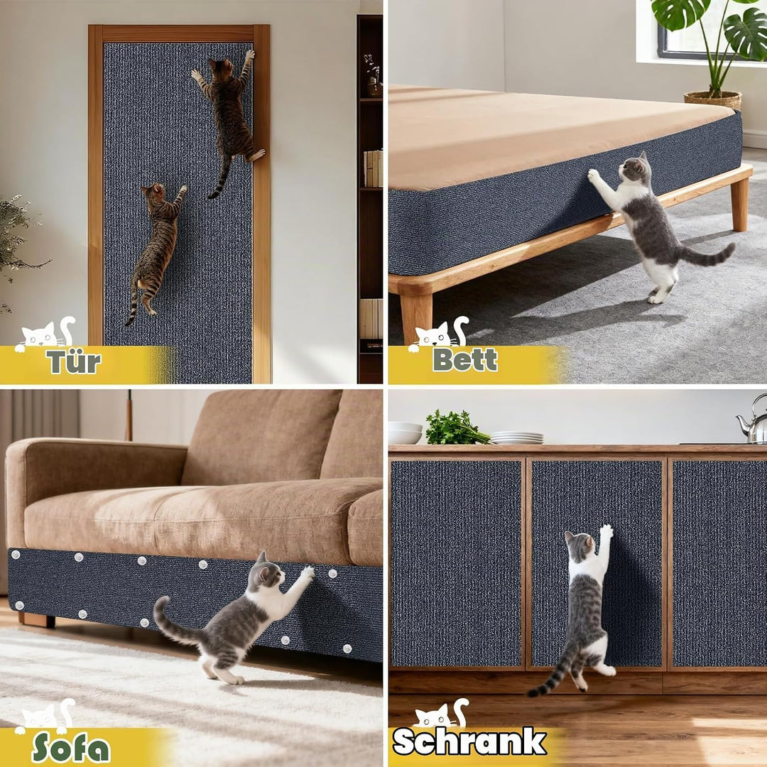 Kratzmatte Selbstklebend 60x200 cm, Selbstklebende Kratzschutzmatte Kratzteppich Katze Kratzschutz f