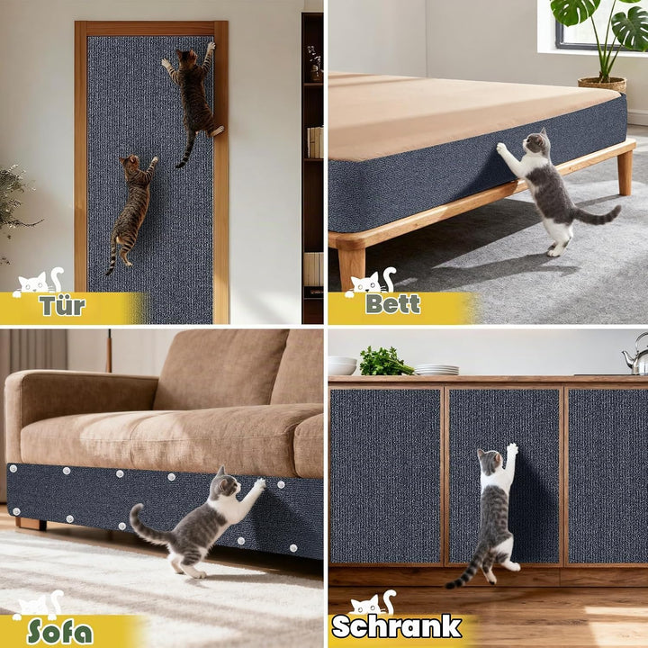 Kratzmatte Selbstklebend 60x200 cm, Selbstklebende Kratzschutzmatte Kratzteppich Katze Kratzschutz f