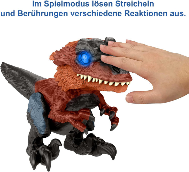 Jurassic World GYW89 - Ein neues Zeitalter – Uncaged Rowdy Roars Pyroraptor Dinosaurier-Actionfigur,